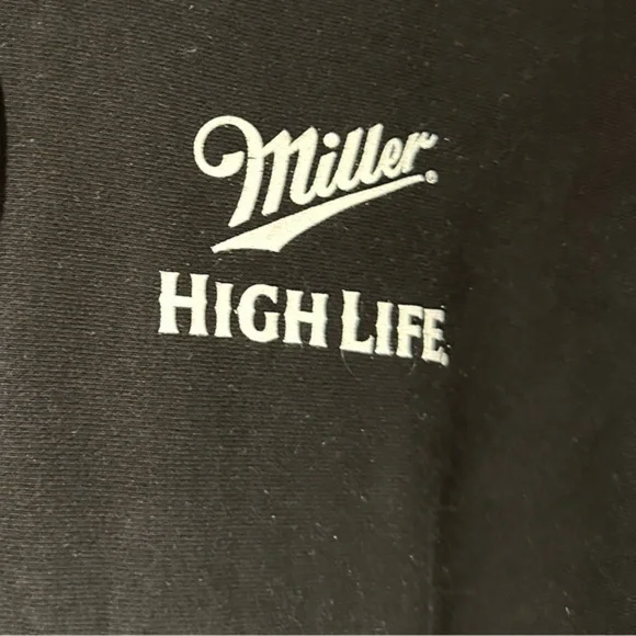 Miller Highlife Girl on the Moon Black Hooded Sweatshirt Size Medium - Picture 6 of 8